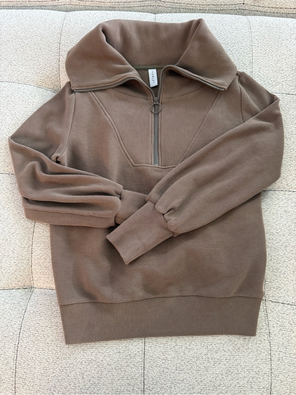 Varley Woman’s Zip-Up Pullover Sweater - Brown